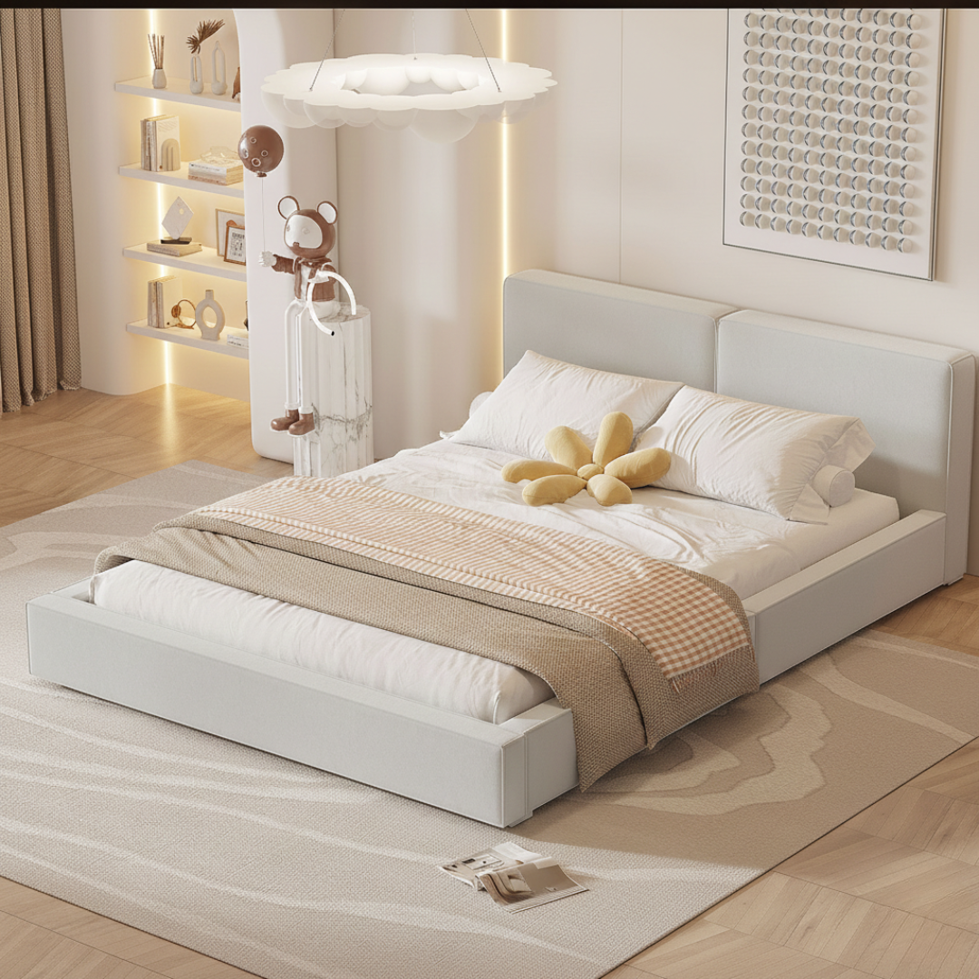 Paris Modern Adjustable Upholstered Platform Bed with Storage