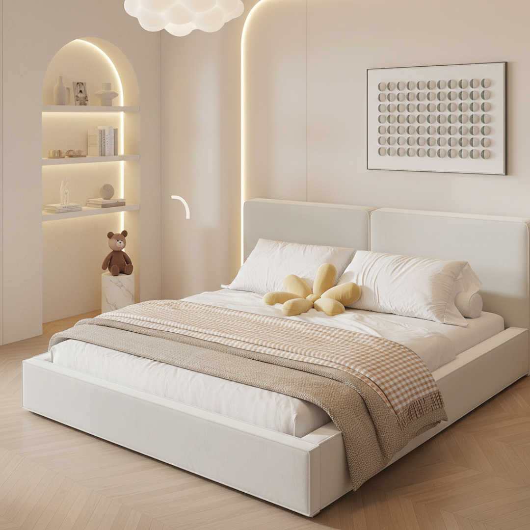 Paris Modern Adjustable Upholstered Platform Bed with Storage