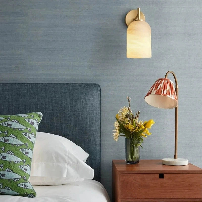 Alma Marble and Brass Wall Lamp