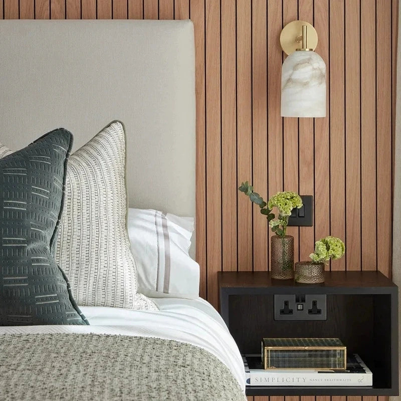 Alma Marble and Brass Wall Lamp