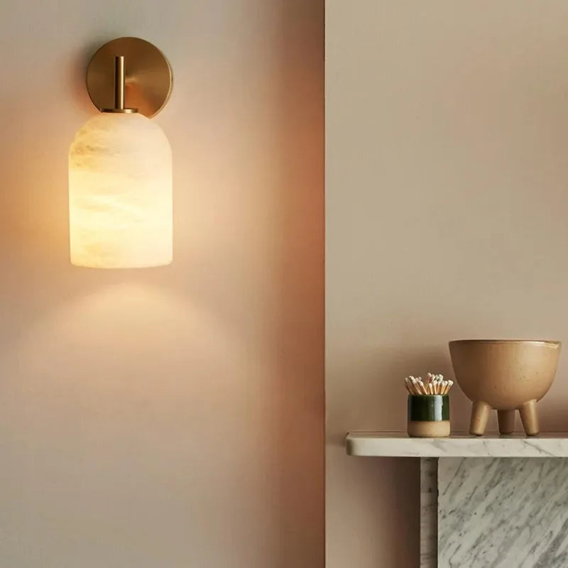 Alma Marble and Brass Wall Lamp