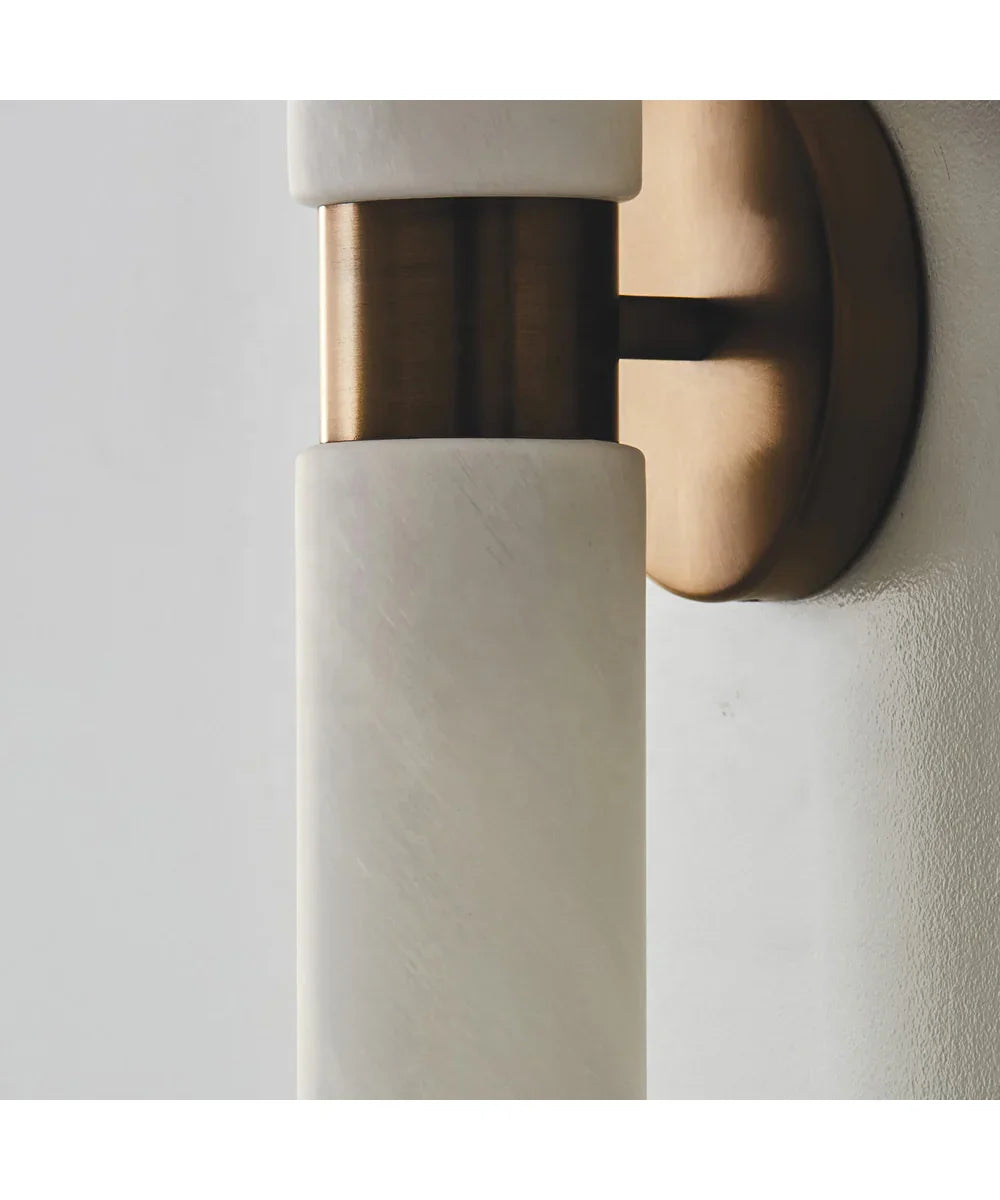 Alyssa Alabaster and Brass Double Wall Sconce