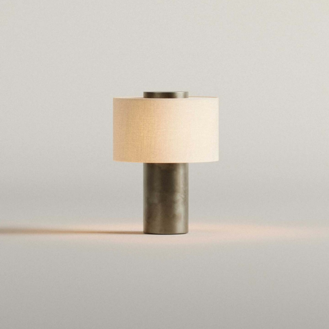 Amalfi Portable Table Lamp in Stone and Linen