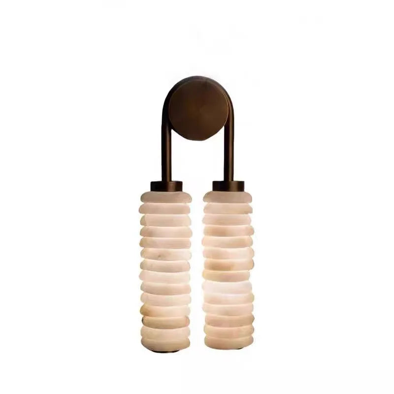 Arch Natural Marble and Steel Wall Lamp