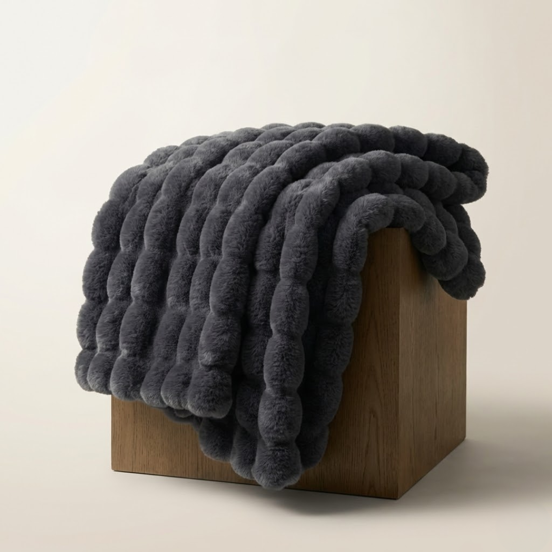 Arctic Plush Faux Rabbit Fur Throw Blanket