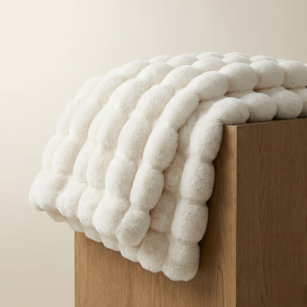 Arctic Plush Faux Rabbit Fur Throw Blanket