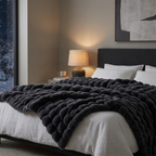 Arctic Plush Faux Rabbit Fur Throw Blanket