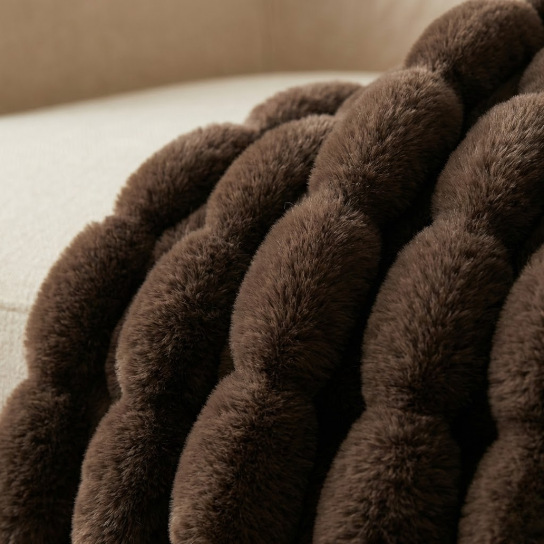 Arctic Plush Faux Rabbit Fur Throw Blanket