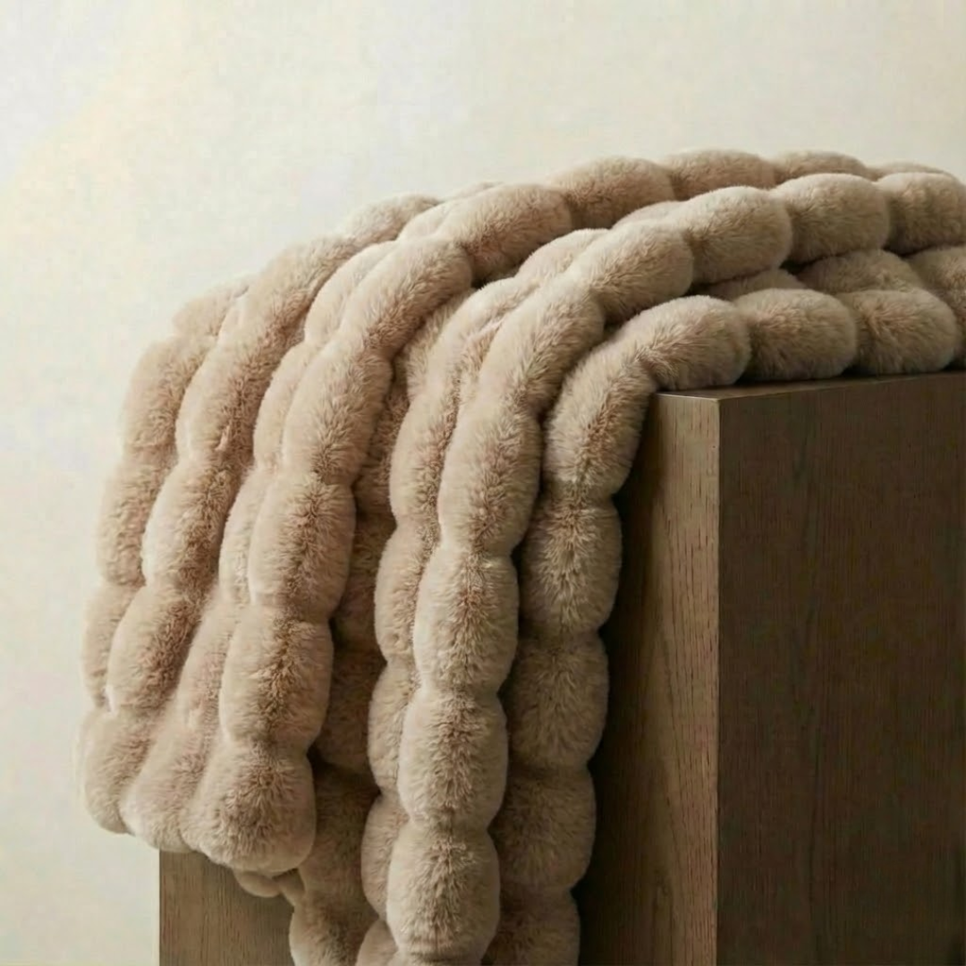 Arctic Plush Faux Rabbit Fur Throw Blanket