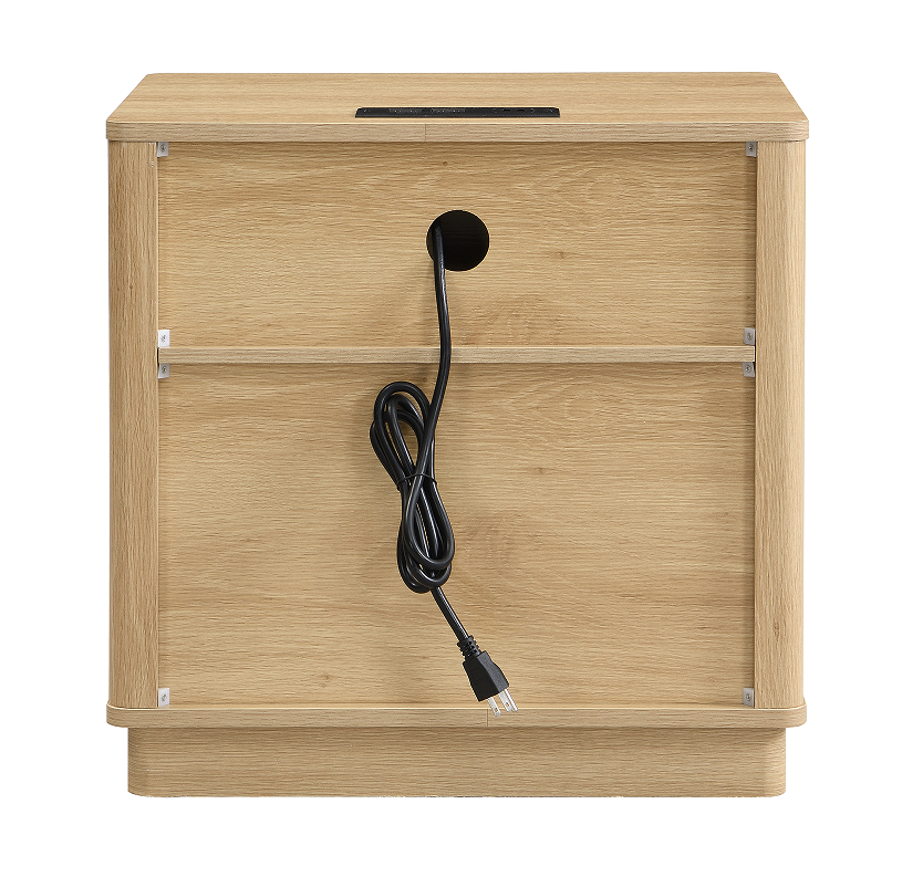 Aspen Smart Wood Nightstand with Charging Station