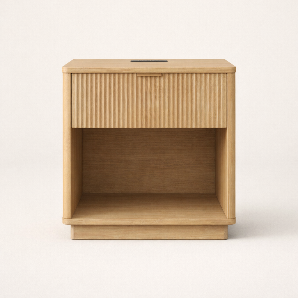 Aspen Smart Wood Nightstand with Charging Station