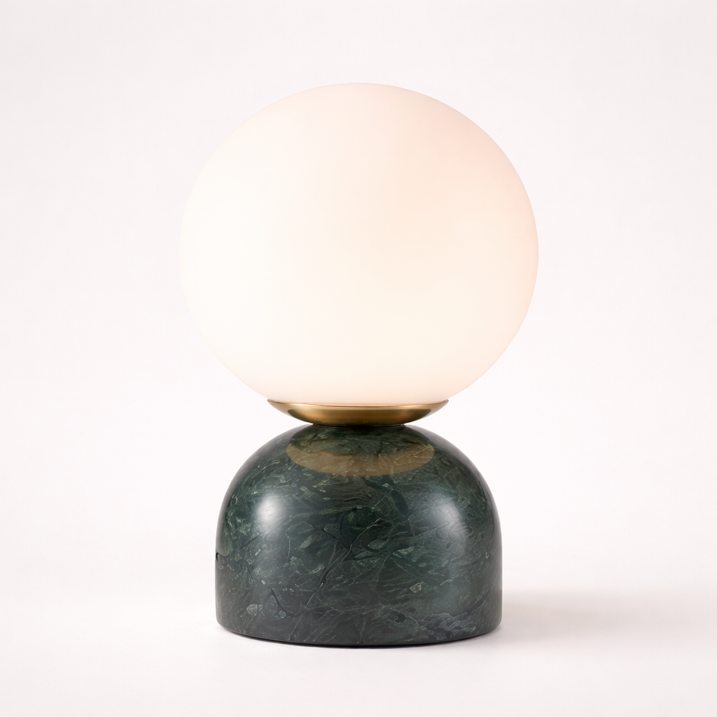 Athens Marble & Ceramic Mini Globe Lamp with Glass Sphere