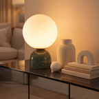 Athens Marble & Ceramic Mini Globe Lamp with Glass Sphere