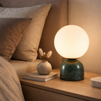 Athens Marble & Ceramic Mini Globe Lamp with Glass Sphere