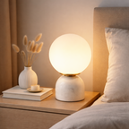 Athens Marble & Ceramic Mini Globe Lamp with Glass Sphere