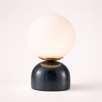 Athens Marble & Ceramic Mini Globe Lamp with Glass Sphere