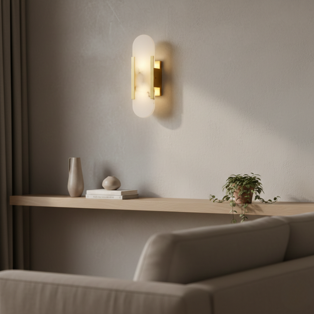 Aurex Gold Marble Linear Wall Sconce