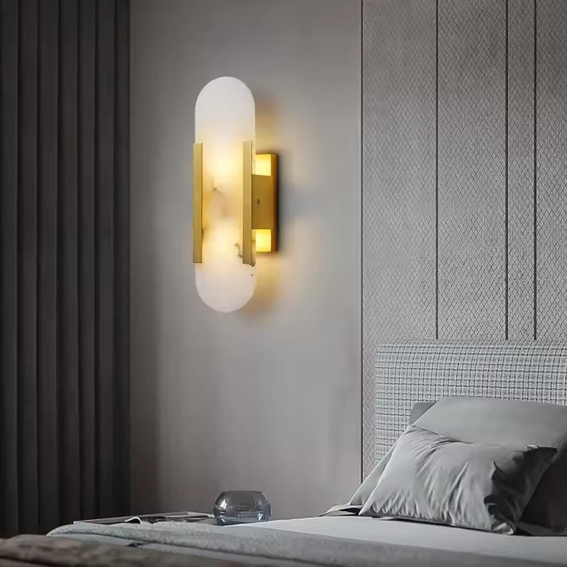 Aurex Gold Marble Linear Wall Sconce