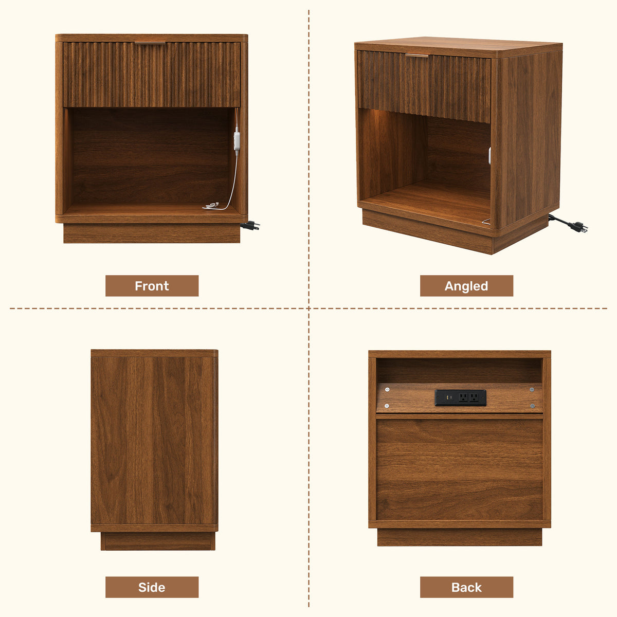 Aurora Multi-Functional LED Nightstand