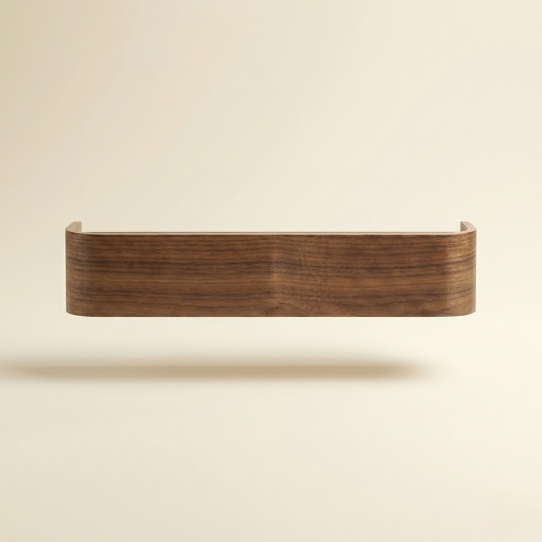 Berlin Walnut Wall Coat Rack with Concealed Hooks