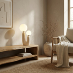 Blush Nordic Glass Globe Table Lamp
