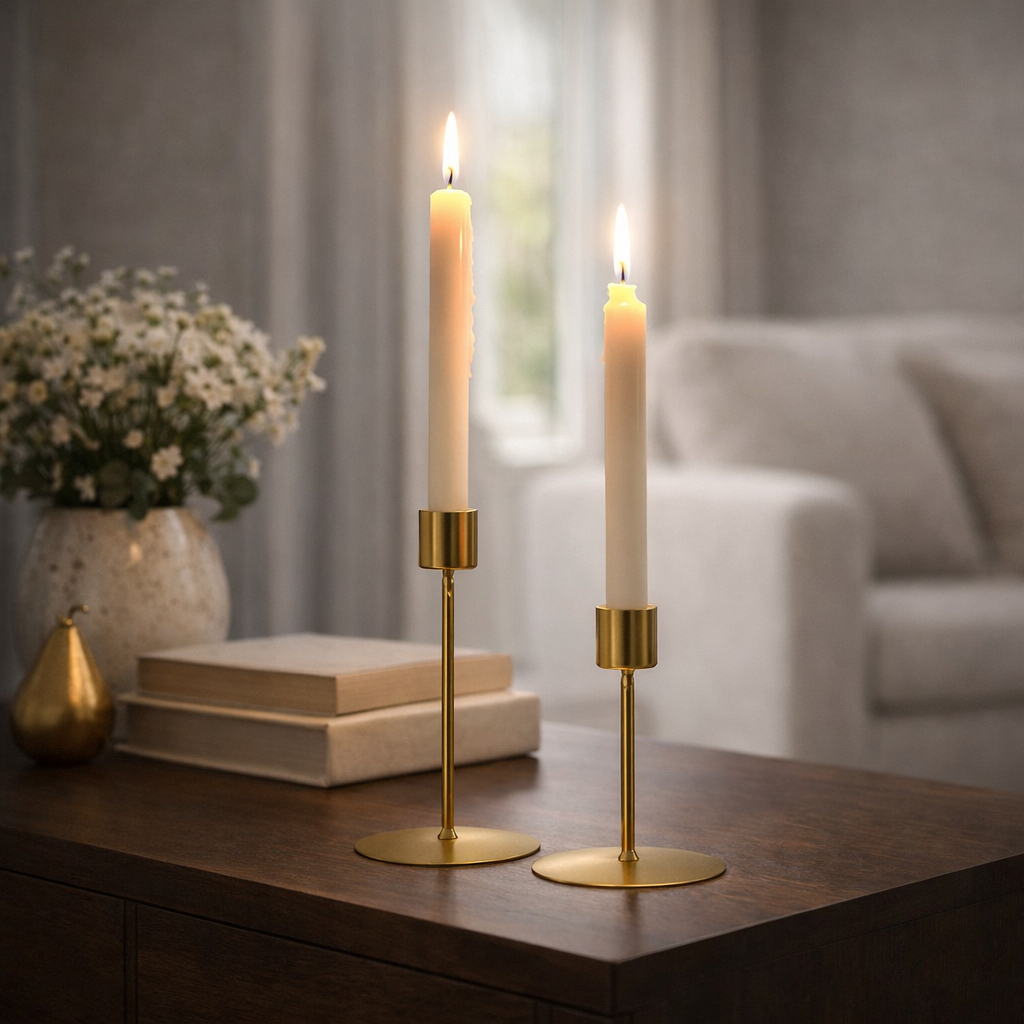 Vega Simple Iron Candlestick Holder