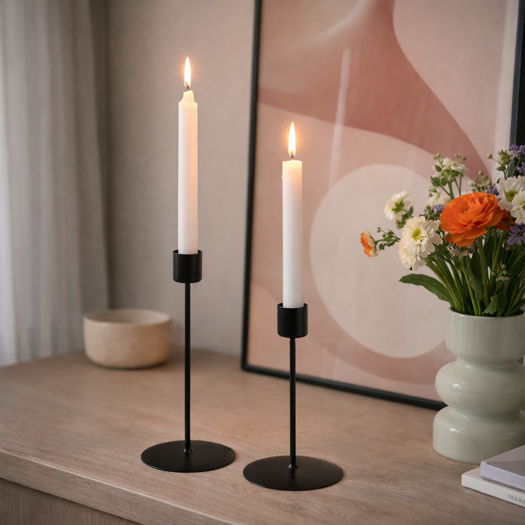 Vega Simple Iron Candlestick Holder