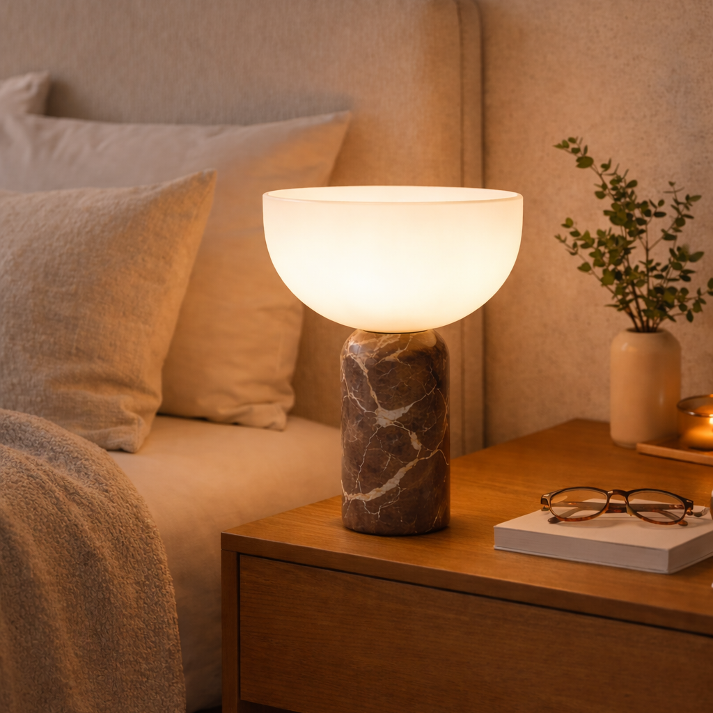 Amsterdam Danish Mushroom Lamp with Marble & Iron