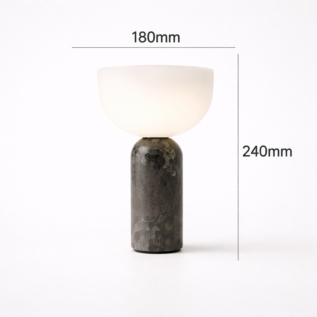 Amsterdam Danish Mushroom Lamp with Marble & Iron