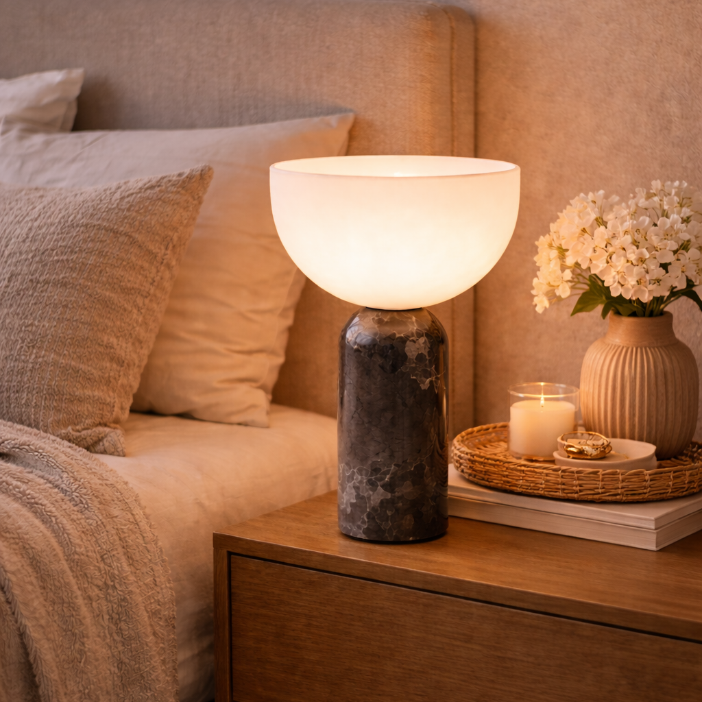 Amsterdam Danish Mushroom Lamp with Marble & Iron