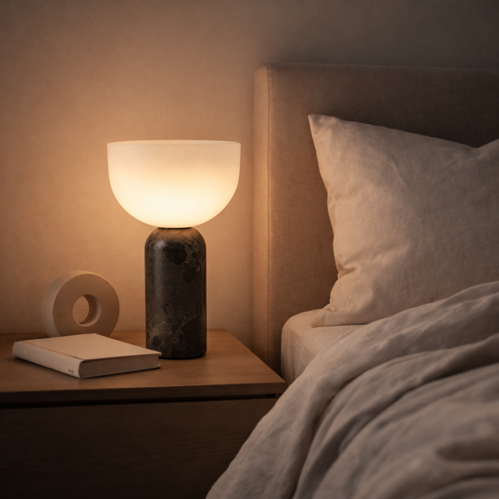 Amsterdam Danish Mushroom Lamp with Marble & Iron