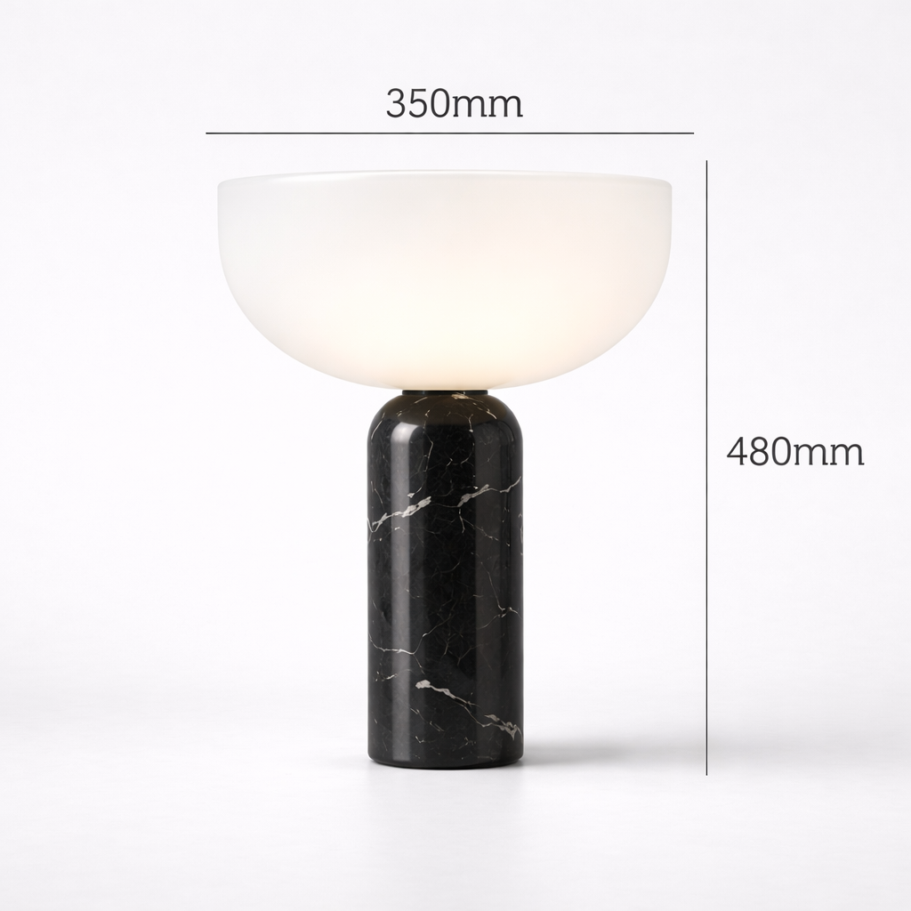 Amsterdam Danish Mushroom Lamp with Marble & Iron