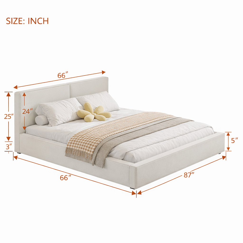 Paris Modern Adjustable Upholstered Platform Bed with Storage