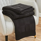 Copenhagen Checkered Knit Throw Blanket