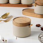 Copenhagen Modern Ceramic Seasoning Jar with Bamboo Lid