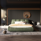 Copenhagen Modern Queen Platform Bed with Oversized Tufted Headboard