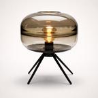 Florence Handblown Glass Artistry Bedside Lamp in Blue & Amber