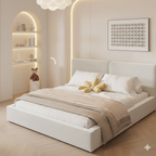Paris Modern Adjustable Upholstered Platform Bed with Storage