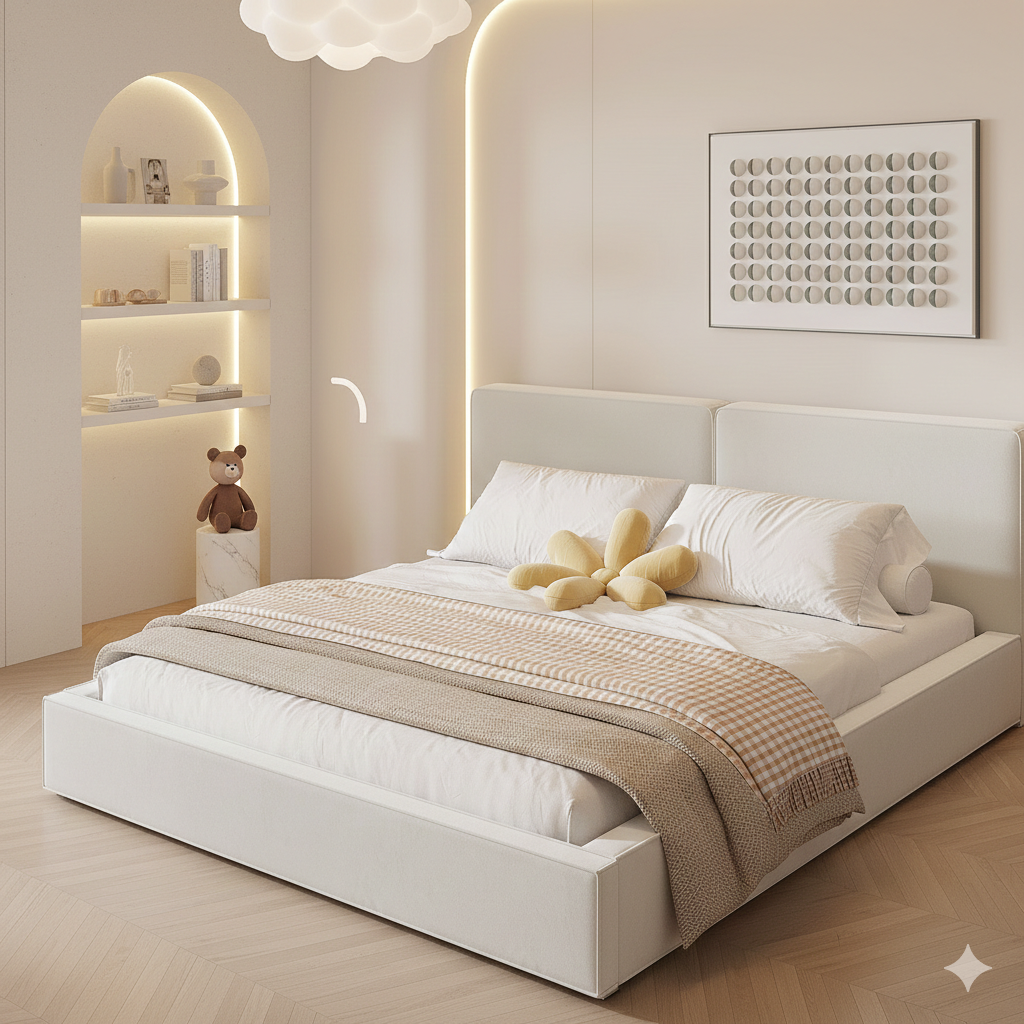 Paris Modern Adjustable Upholstered Platform Bed with Storage
