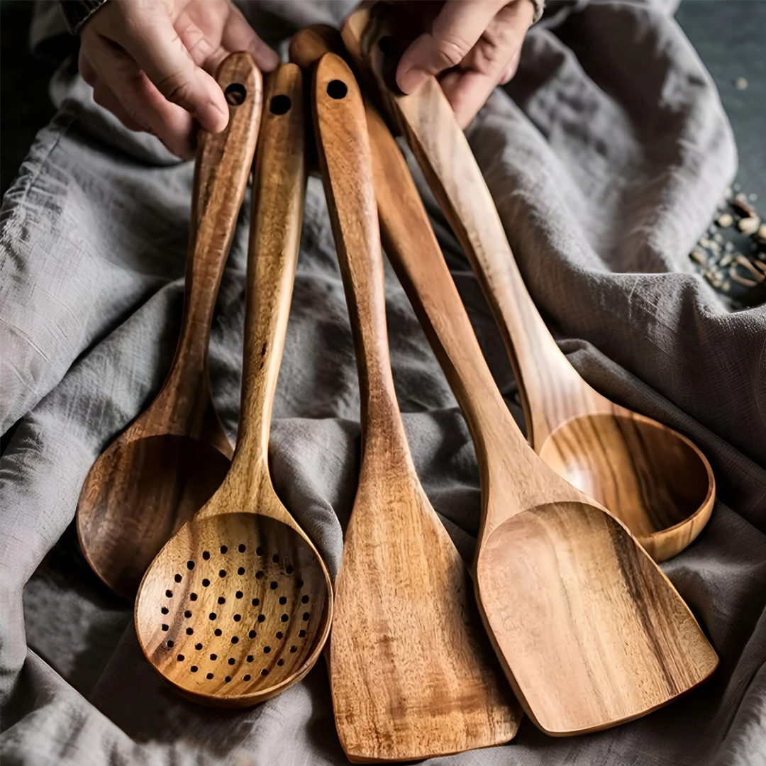 Kyoto 5-Piece Wooden Kitchen Utensil Set