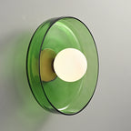 Lens Metal and Glass Wall Lamp