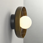 Lens Metal and Glass Wall Lamp
