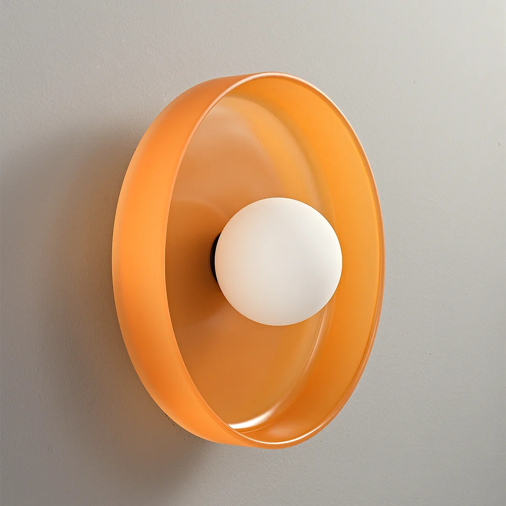 Lens Metal and Glass Wall Lamp