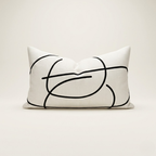 Nagano Line Art Lumbar Cushion Cover 12x20 Inch