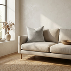 Nagano Velvet Linear Cushion Cover in Grey 18x18 Inch