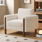 Nara Modern Single Seat Lounge Chair with Solid Wood Frame