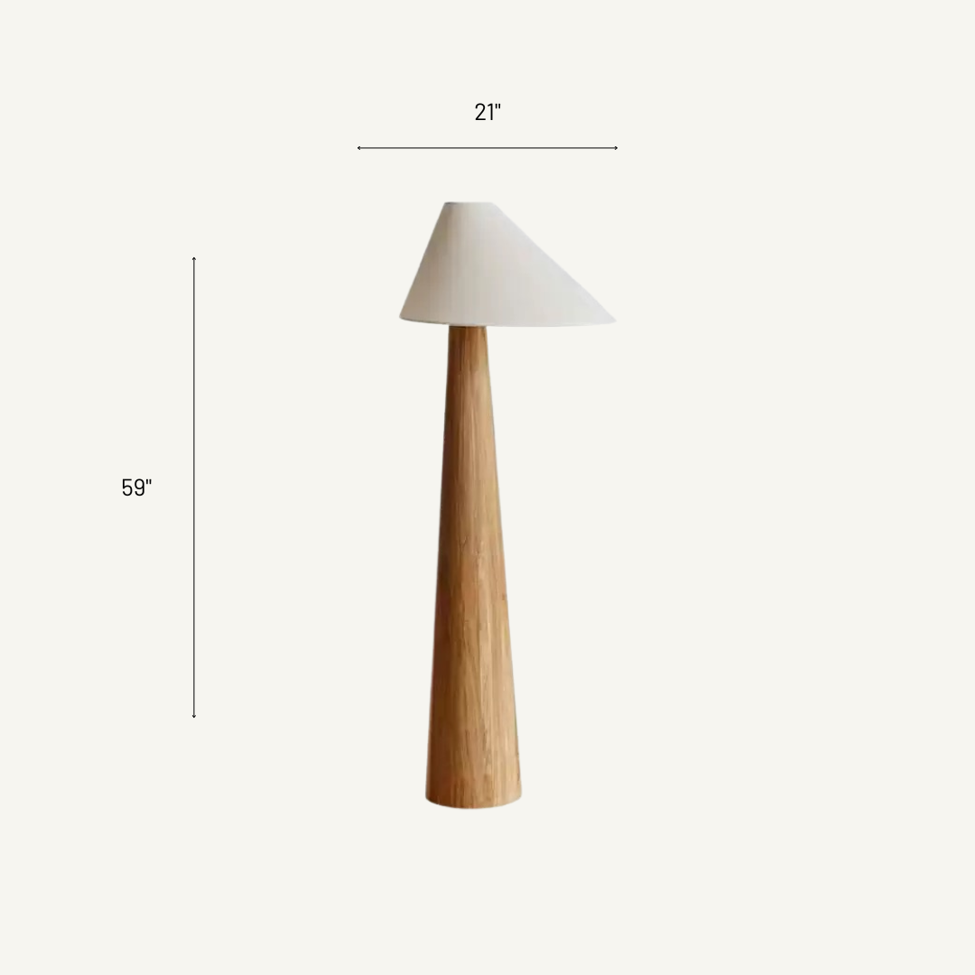Nara Wabi-Sabi Wood and Linen Floor Lamp