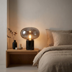 Onyx Black Marble and Glass Globe Table Lamp