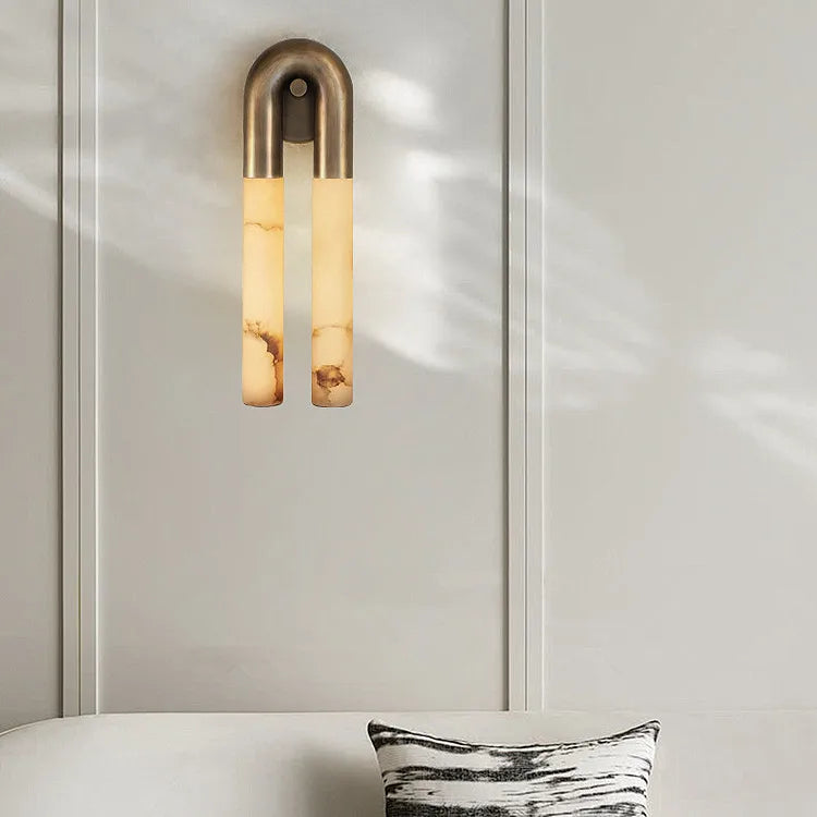 Oro Natural Marble and Copper Wall Lamp