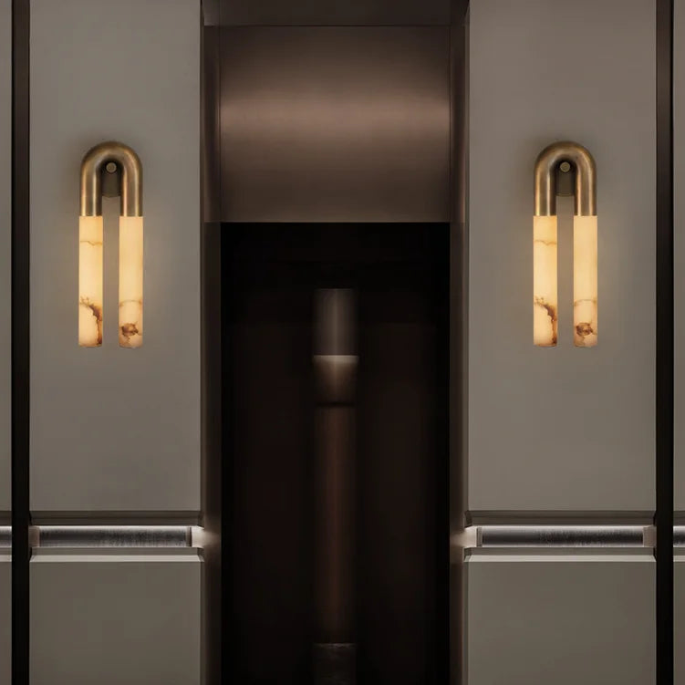 Oro Natural Marble and Copper Wall Lamp
